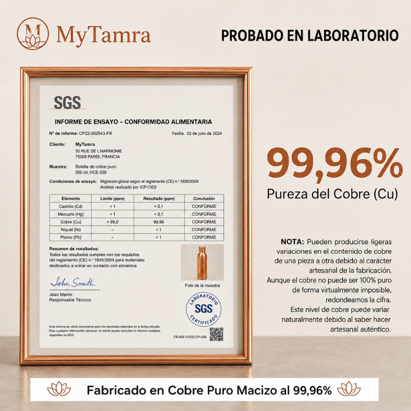 Botella de Cobre Macizo Puro 99,9% Cobreva - Heritage Edition