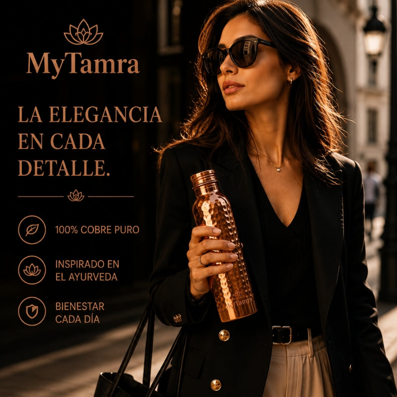 Botella de Cobre Macizo Puro 99,9% Cobreva - Heritage Edition