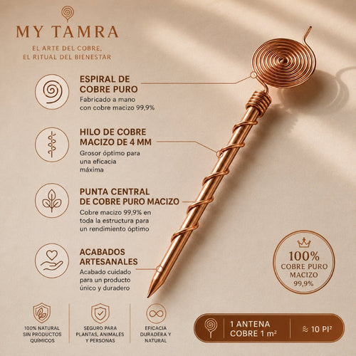 Antena de Electrocultivo Cobre Puro Cobreva